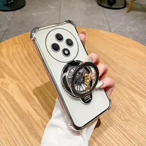 Cocok untuk casing ponsel OPPO Reno12 F,Dudukan ban yang dapat diputar, casing ponsel anti jatuh di empat sudut-SJTL