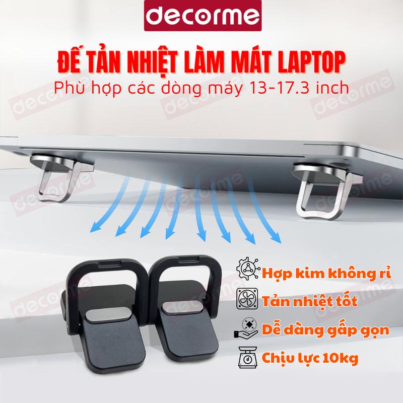  Đế tản nhiệt laptop đế kê bàn phím mini giá dỡ chân đỡ máy tính xách tay Decorme sử dụng cho các dòng laptop 