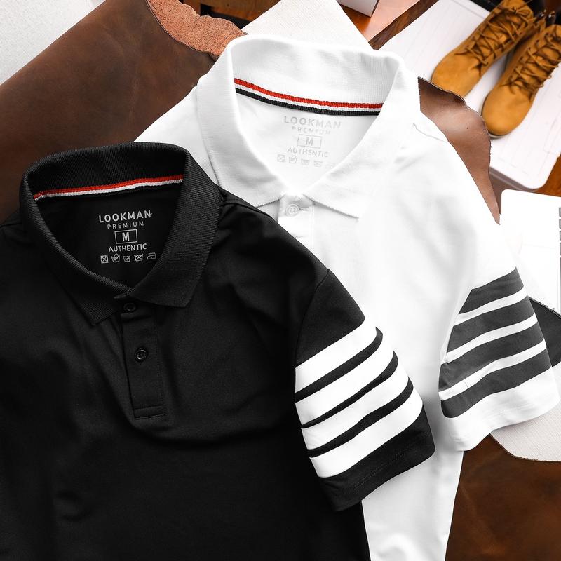 Áo Polo Thome M12 chính hãng LOOKMAN  họa tiết sọc tay, vải cá sấu co dãn thoải mái, thoáng mát - LOOKMAN Menswear Nhung 3