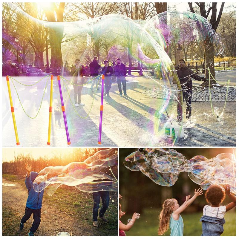 Product Introduction of Outdoor 1Set Double Pole Bubble Rope Color Giant Bubble Circle Garden Toy Big Bubble Stick Outdoor Fun for Kids Bubble Tool 32