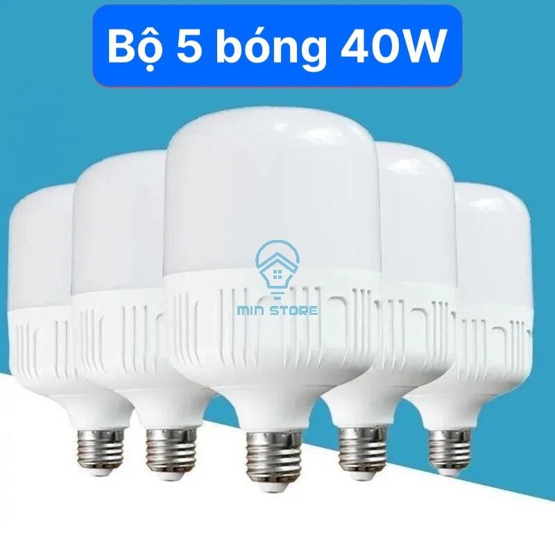Bộ 5 bóng đèn LED 40W trụ nhựa, siêu sáng, tiết kiệm điện năng , toả sáng cho ngôi nhà của bạn, bảo hành 12 tháng