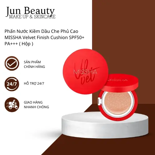 Phấn Nước Kiềm Dầu Che Phủ Cao MISSHA Velvet Finish Cushion SPF50+ PA+++ ( Hộp ) Cosmetic Mỹ Phẩm Trang Điểm