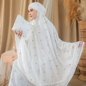 Mukena Dewasa Renda Mewah Bordir Tabur Bunga Jumbo Katun Rayon Premium