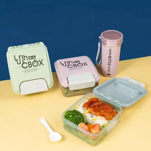 LUNCH BOX SET KOTAK BEKAL SET FREE BOTOL MINUM FREE SENDOK 8215 NMX