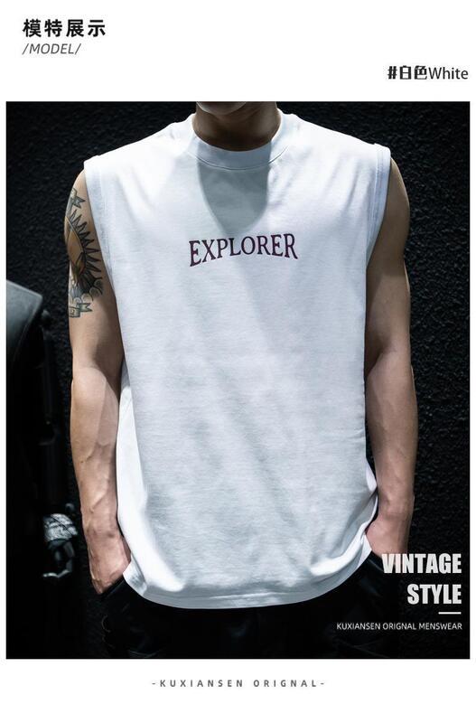 Product Introduction of Summer Sleeveless T-Shirt Vest For Men, Loose And Trendy Brand Ins, Large Size, Camisole, Half Sleeved, American Sports Short Sleeved T-Shirt 6