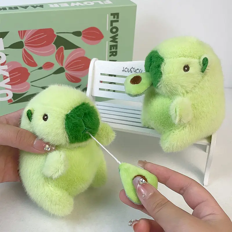 Búp Bê Nhồi Bông Capybara, Thiết Kế Bắp Cải Bơ Sáng Tạo, Đồ Chơi Lên Dây Cót Vui Nhộn, Thích Hợp Cho Trẻ Em, Mặt Dây Chuyền Gói Móc Chìa Khóa Women Móc Chìa Khoá Len 0