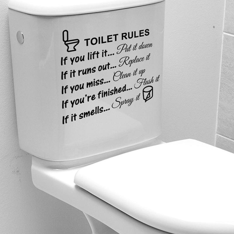 29*25cm Bathroom Toilet Black Letter Stickers European And American Proverbs Wall Stickers Decoration Ornament Decal Home Supplies 4