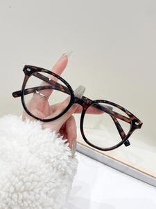 Lentes con Marco Redondo y Patrón de Tortuga, Lentes Anti-Luz Azul para Mujeres y Hombres, Lentes de Moda para el Trabajo, Perfectos para Uso Diario de Estudiantes