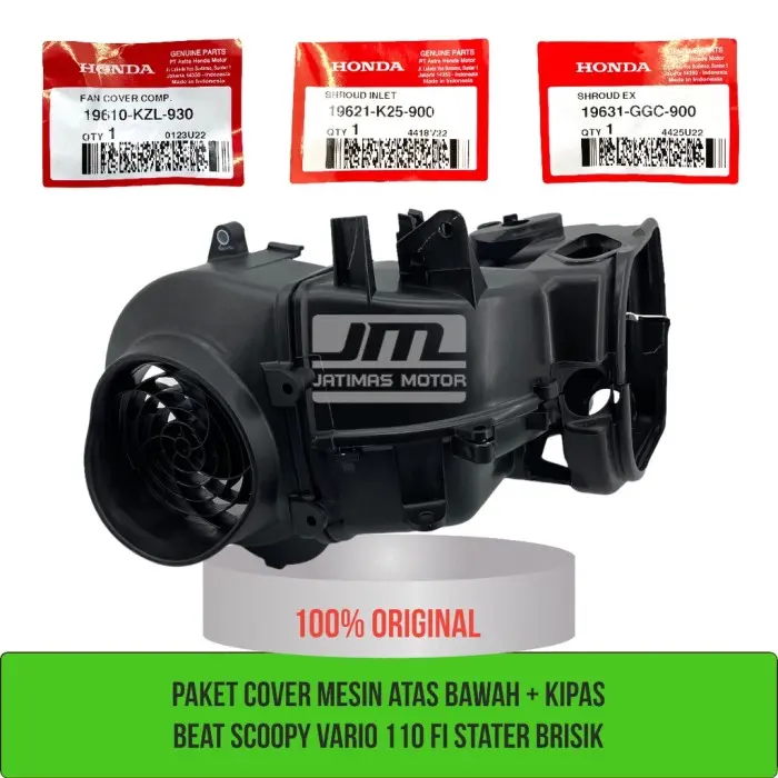 Cover mesin atas bawah & kipas beat scoopy vario 110 fi stater brisik 19610-KZL-930 19621-K25-900