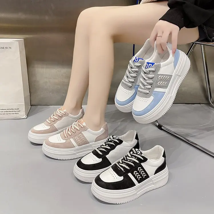 Giày sneaker nữ đế độn 3 màu basic phối màu trẻ trung năng động Hàn Quốc G37