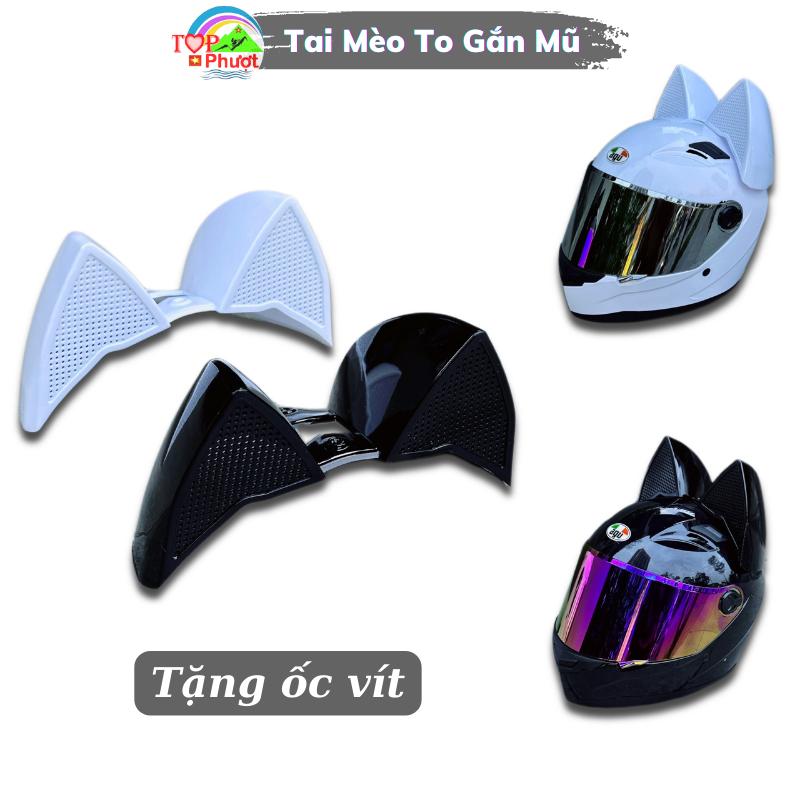 Tai Mèo To Gắn Mũ Bảo Hiểm Fullface Cực Chất - Tặng kèm 4 vít gắn mũ Helmet