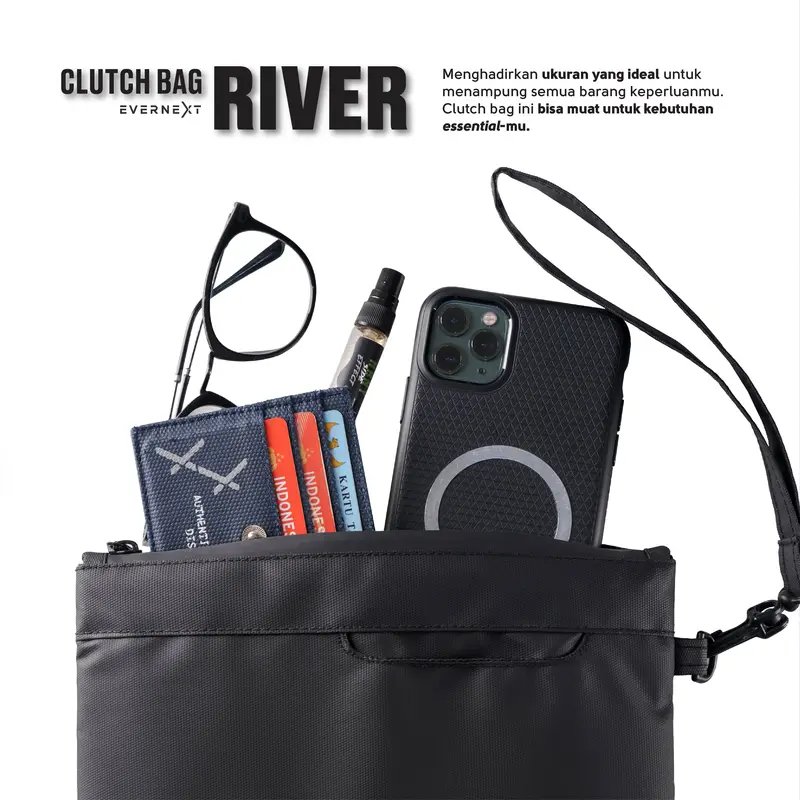 EVERNEXT Clutch Bag Pria Waterproof Tas Tangan Pria Wanita Anti Air Pouch Bag Pria Hand Bag Cowok Waterproof Distro Terbaru 3