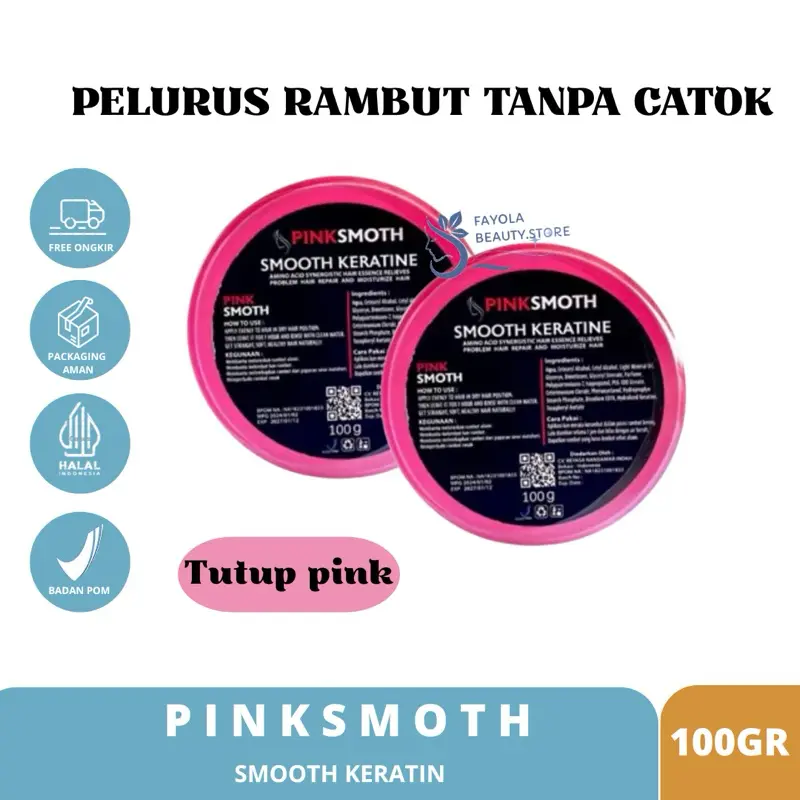 BPOM - Smothing Keratin Rambut Pinksmoth Travel Size 100ml