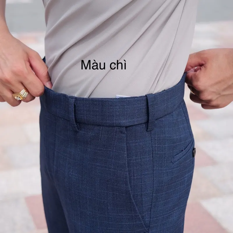 Quần âu nam kẻ cao cấp, có chun cạp Menswear 5