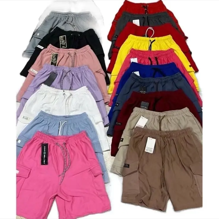 Paket 80ribu 3 Celana Pendek Pria Wanita Cargo Bahan Flecee Polos Nyaman 5