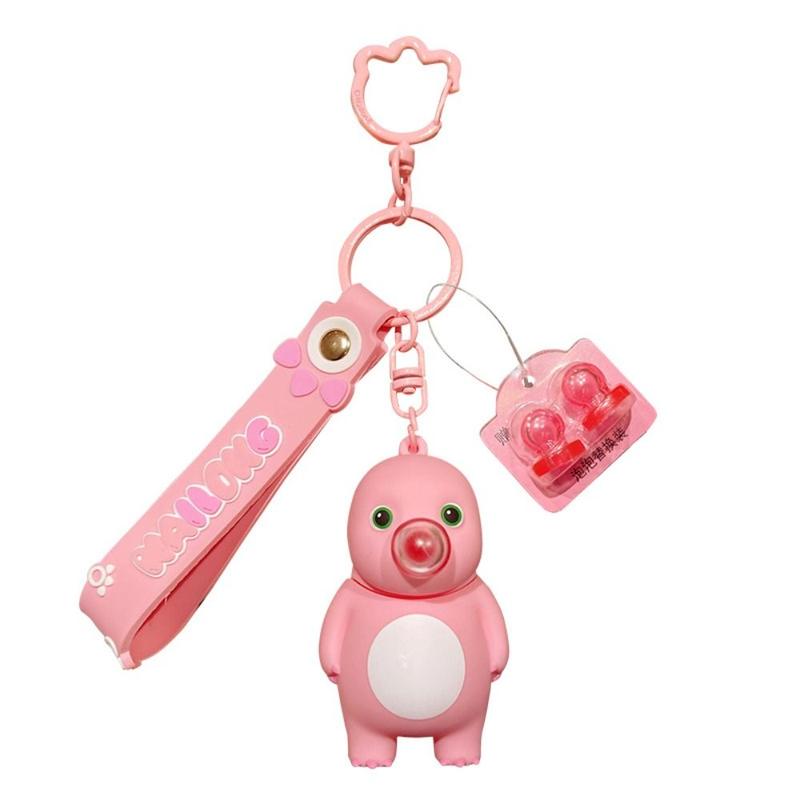 Product Introduction of Car Hanging Dinosaur Milk Dragon Squeeze Keychain Blow Bubble Sitting Milk Dragon Doll Key Chain Bag Charm Cartoon Spit Bubble Milk Dragon Keyring Creative Gift 12
