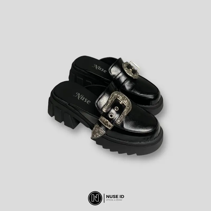 Nuse Id - Mules sandal wedges wanita tinggi 6cm 36-41 Toraja 6