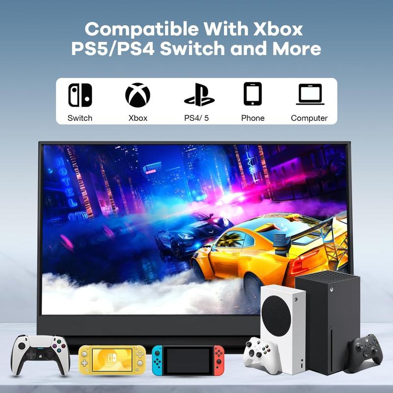 Portable Monitor, FHD 1080P Portable Laptop Monitor with Mini HDMI Port & Type-C Interface, Suitable for Expanding Display & Screen Mirroring 6