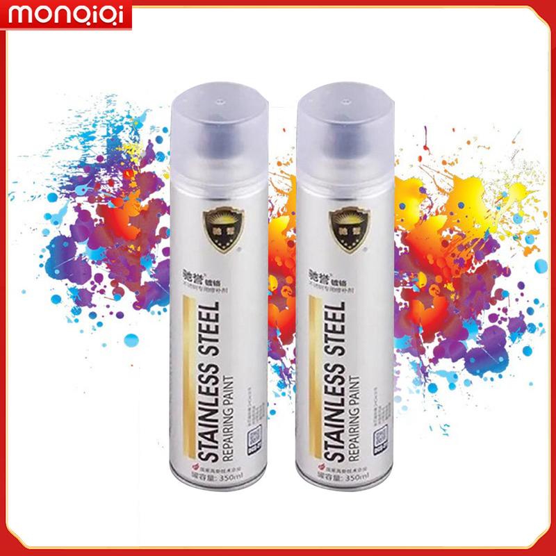 Monqiqi Combo 2 chai sơn xịt mạ bạc sáng bóng như mới màu xám bạc 350ML xịt lên xe, kim loại, nhựa chống ố vàng rỉ sét