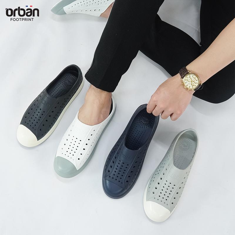 Giày lười, giày nhựa nam nữ Eva Phylon siêu mềm, siêu thoáng khí, chống nước Urban Footprint D2001  Đế Bằng Shoes