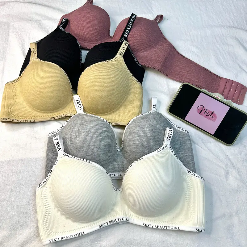 Áo Lót Nữ Su Mút Dày 4-5cm Không Gọng Mềm Mại Thoải Mái Nâng Đẩy Vòng 1 Phối Cotton Tăm Chữ Thoáng Mát Cá Tính[AN502] 0