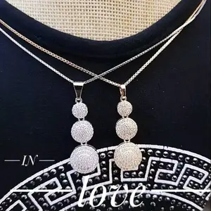 kalung wanita itali free liontin tiga tingkat titanium anti luntur Jewellery