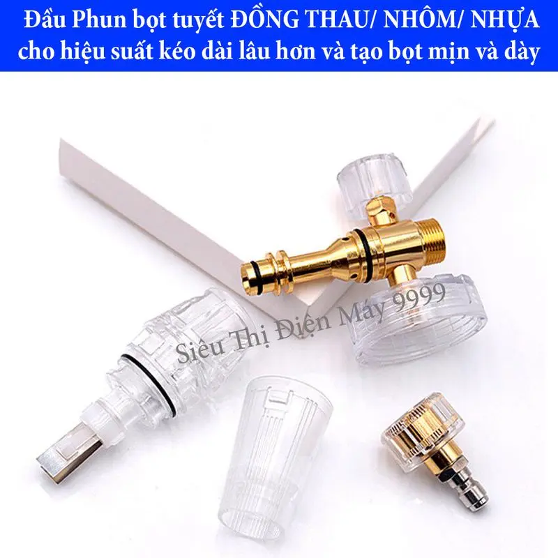Bộ vòi xịt rửa xe và bình tạo bọt tuyết cao cấp cho máy rửa xe áp lực cao, máy xịt rửa  ( Bình Trong Xịn ) 2