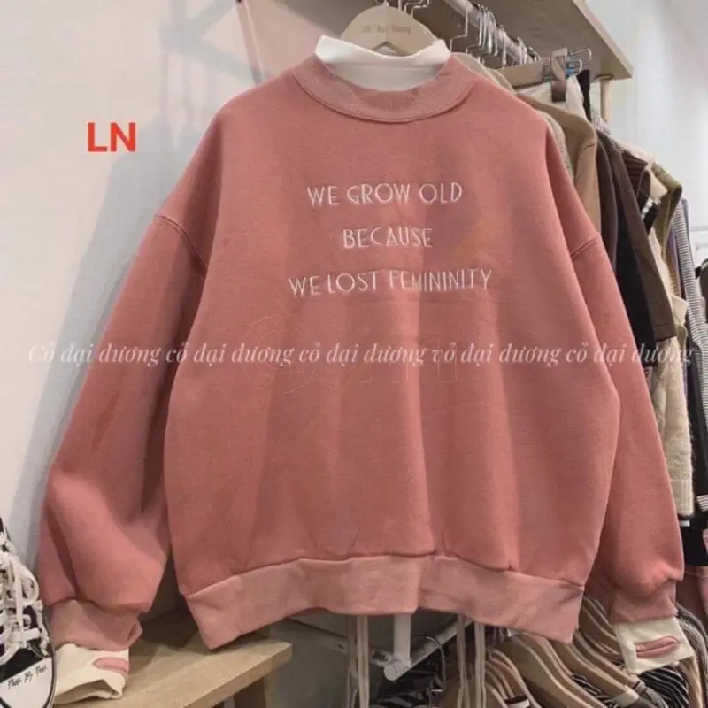 [GIẢM GIÁ FREESHIP]Áo nỉ bo We grow LN11, Áo nỉ Unisex from rộng, Chất nỉ ấm mặc không xù, thiết kế phong cách   -Slep Fashion 0