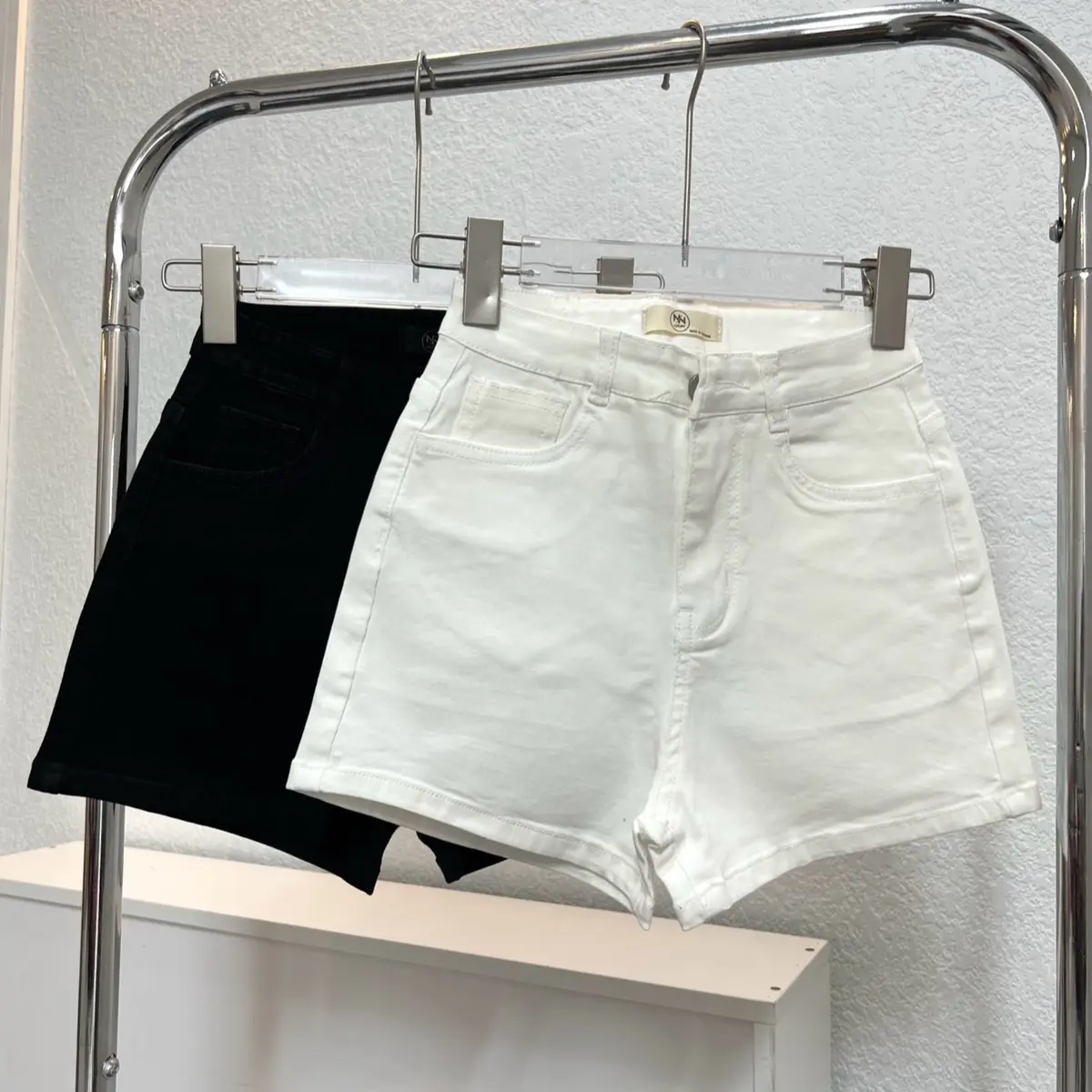 G1 [CÓ BIG SIZE CO GIÃN] Quần Short Jean Cao Cấp Nữ , Ôm Trơn , Cạp Cao , Có Hai Túi Trước Sau Women Pants Trắng