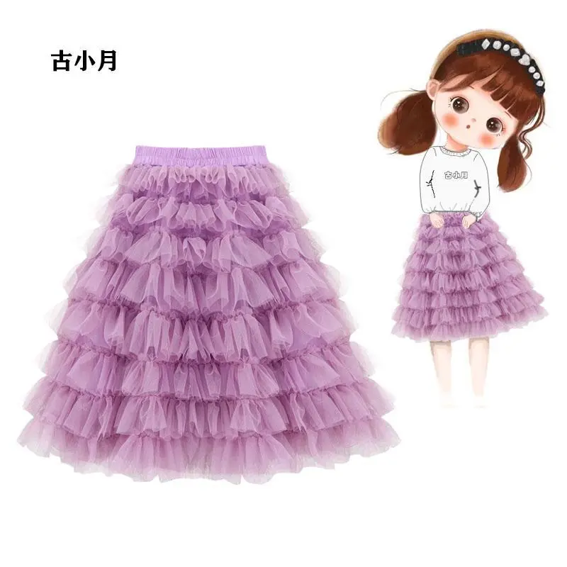 Váy Vải Tuyn Bánh Ngọt, Váy Công Chúa Cho Bé Gái, Phong Cách Thanh Lịch, Váy Dài Trung Bình Lưới Ngọt Ngào Váy Dễ Thương, Thích Hợp Cho Trẻ Em Trung Bình Và Lớn