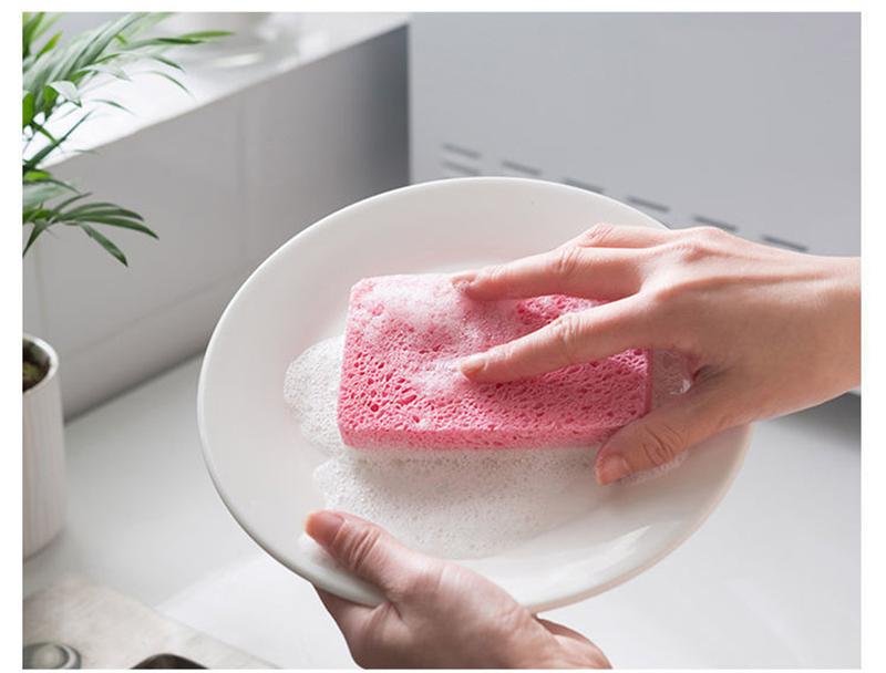 Product Introduction of 1PC Wood Pulp Dishwashing Sponge Double-Side Cleaning Sponge Absorbing Scouring Pad Household Cleaning Tools 21