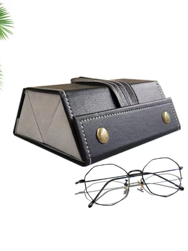 Modern Multi-functional Glasses Storage Box, Foldable Pu Leather Glasses Case, Large Capacity Glasses Storage Box for Women & Men 7