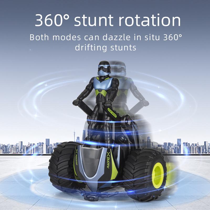 Remote Control Motorcycle Toy, 2.4GHz 360° Rotating Drift Car Toy with Light & Music, Birthday Gift for Boys & Girls 6