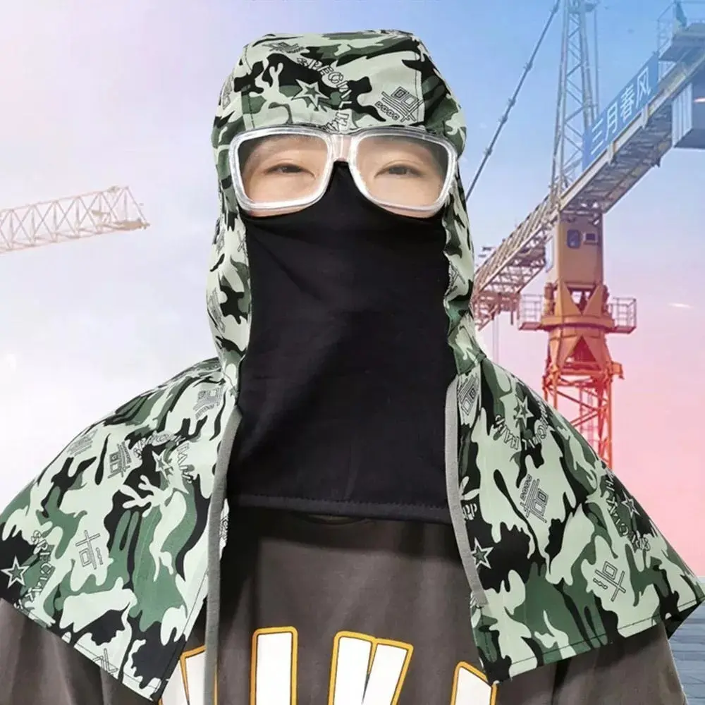 New Camouflage Full Protective Welding Hood Washable Sun Protection Welding Neck Cover Dustproof for Men Women Welding head cover