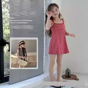 DRESS BAJU ANAK PEREMPUAN LENGAN TALI SINGLET RAISA DRESS MOTIF KOTAK
