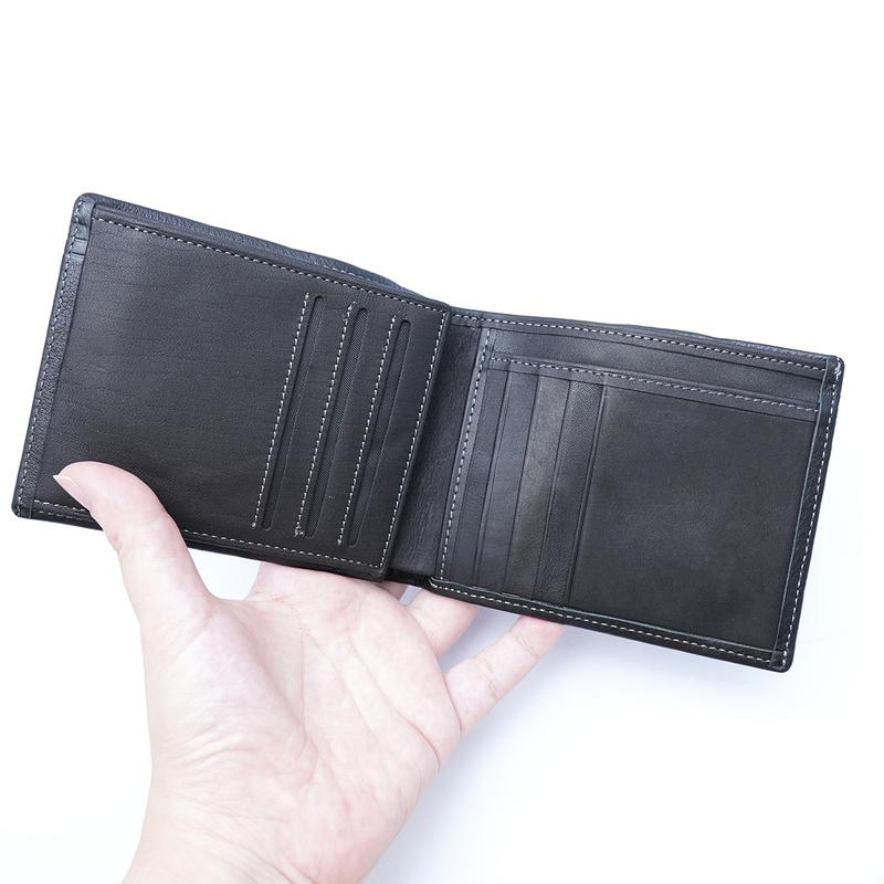 Ví da nam , ví  da bò gấp gọn da Nappa cao cấp V13 Wallet Leather Nhiều Ngăn Chữ Nhật 5