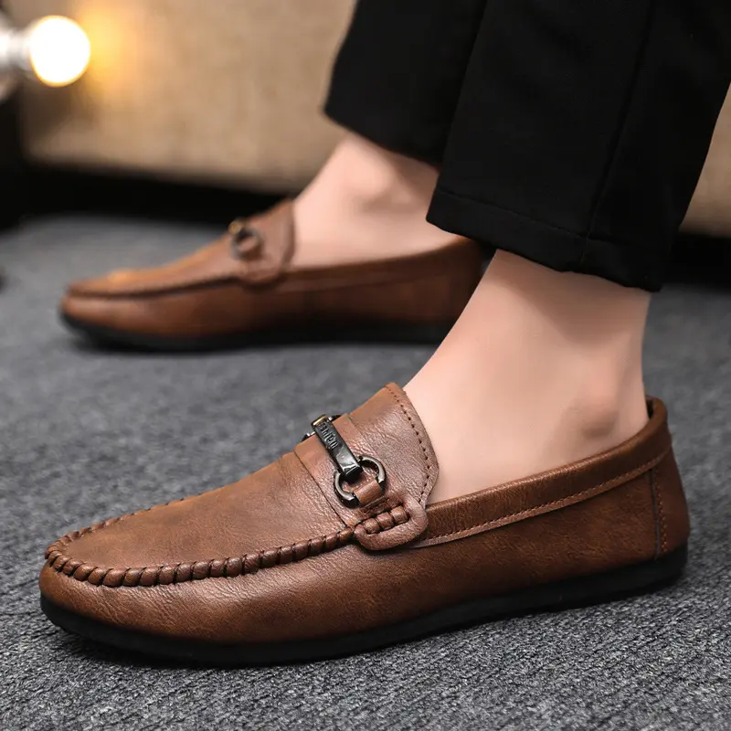 Men fashion loafer shoes casual walking shoes comfortable flats rubber shoes for men