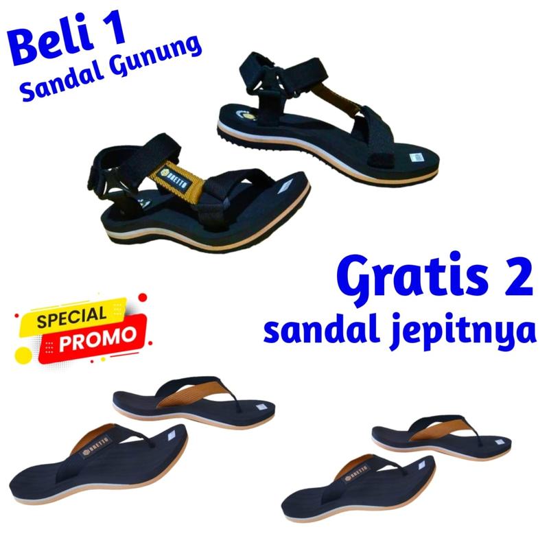 HOT Beli 1 Sandal gunung Gratis 2 Sandal jepit/promo Beli1 gratis2 sandal  pria terbaru/sandal gunug dewasa/sandal/sandal gunung pria dewasa/saandal gunung pria outdoor Sandal Karet Kasual Canvas 5