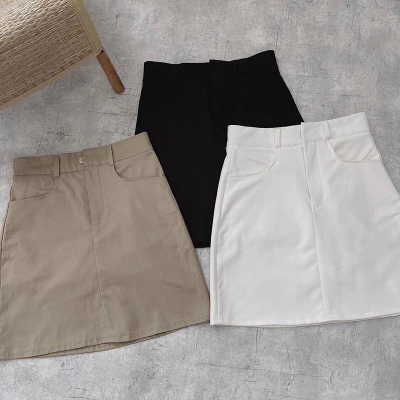 Chân Váy Chữ A Kaki Dáng Ngắn, Chân Váy Nữ Lưng Cao Tôn Dáng Basic 7