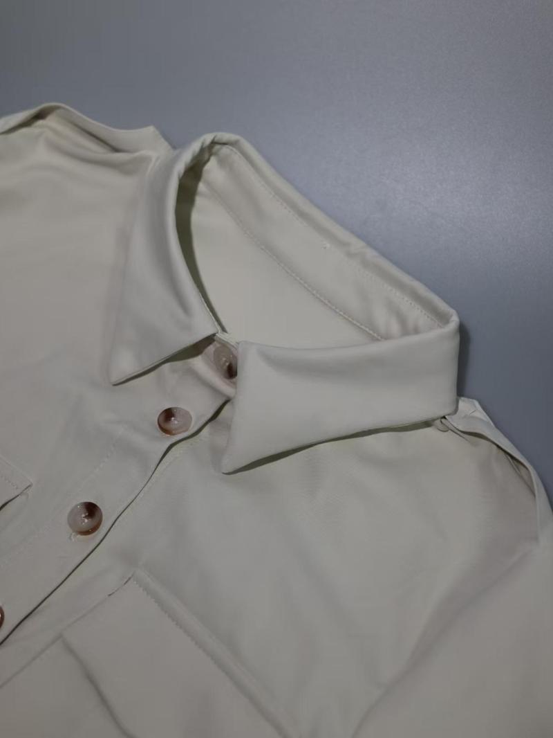 Product Introduction of Women's Button Design Shirt Dress, Elegant Long Sleeve Dress for Spring & Fall, Women's Clothing for Daily Wear 8