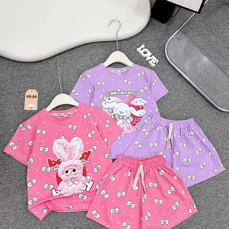 Bộ quân +áo 15-27kg hình babythee in  Nơ kín cho be gái 0