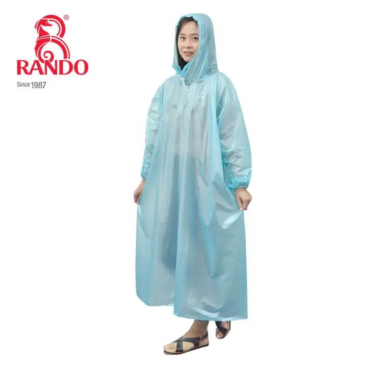 Áo Mưa 1 Người Trùm Đầu EASYTRUM, RANDO Chính Hãng, Bít Sườn, Nhựa Trong Siêu Nhẹ, Thời Trang, Không Thấm Nước Đồng