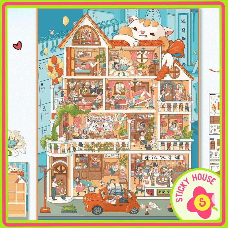 [Upadate mẫu mới ] Sticker 3D Eleven tenants phiên bản giới hạn hình dán trang trí , nhãn dán cảnh quan 3D, sticky house 0