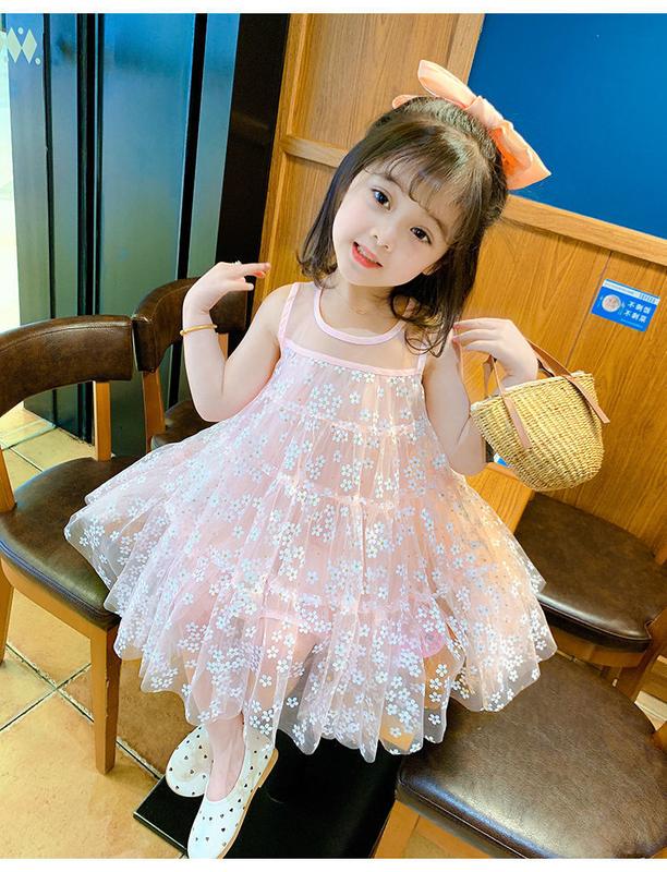 Product Introduction of Girls' Dress Summer Dress 2024 New Korean Style Western Style Children Toddler Summer Baby Princess Dress Vest Dress 18
