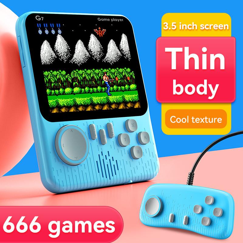Máy Chơi Game cầm tay G7, Siêu Mỏng, Cầm Tay, Phong Cách Cổ Điển Hoài Cổ Máy thẻ trò chơi FC màu độ nét cao, 666-trong-1, Thích hợp cho trò chơi cầm tay 2