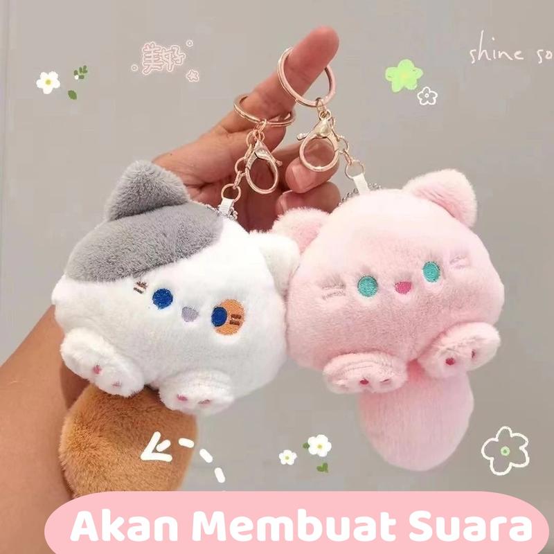 Gantungan Kunci Suara/Liontin Ransel Yang Lucu/Gantungan Kunci Boneka Kucing Fluffy Bunyi Lucu/Gantungan Kunci Boneka /Gantungan Kunci Kucing/Gantungan Kunci Boneka Kucing Fluffy Bunyi Lucu 9