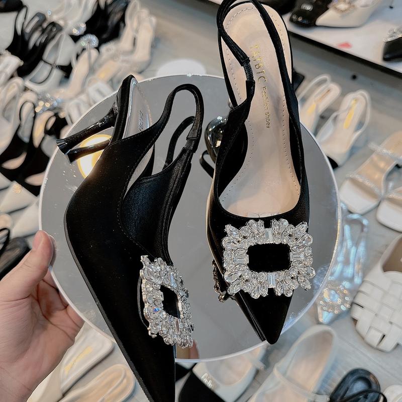 A7 - Giày cao gót shosse khoá đá vuông 7p ( CHUẨN SIZE) có bảo vệ gót 3