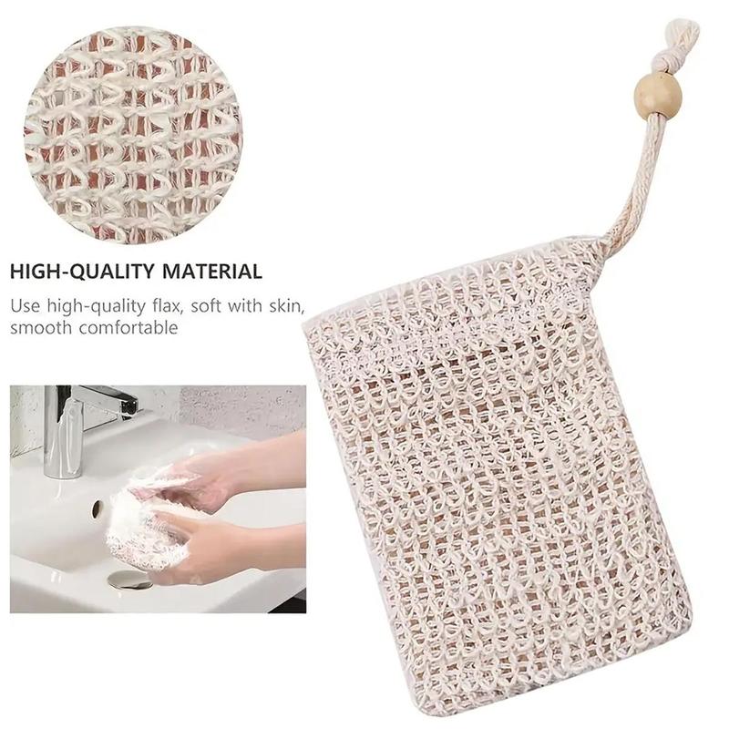 Exfoliating Soap Bar Saver Pouch, 5pcs/set Facial Cleaning Soap Foaming Net Bag with Drawstring, Everything Shower Products, Shower Cleaning Sponge Bag, Hygiene Products 3