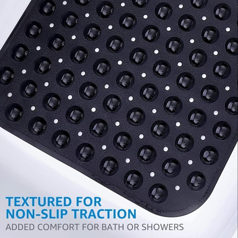 Solid Color Anti-slip Bathtub Mat, 1 Count Extra Long Bath Safety Shower Bathtub Mat, Non-slip Bathroom Floor Mat for Kids Elderly Disabled, Home Goods, Bath Mats 3