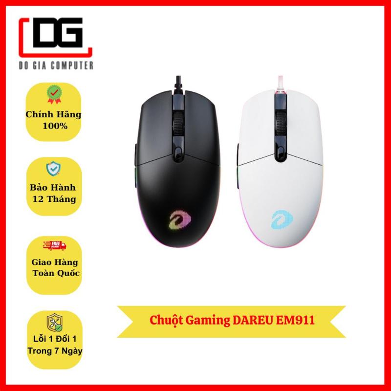 Chuột Gaming DAREU EM911 RGB ( DareU BRAVO sensor: 10.000 DPI, Lightweight: 72g)